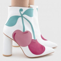 Cherry Leather Bootie