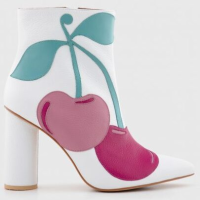 Cherry Leather Bootie