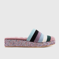 Audrey Velvet Slipper Wedge Multicolor