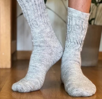 Soft and warm alpaca fiber sock.
