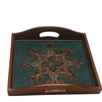 Reverse Painted Glass Tray