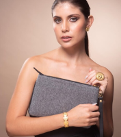 Jamuy Clutch | Hand Bag | Alpaca And Leather |Gray Color | Alpaca Essence Bags Collection  | Paola Arguello |