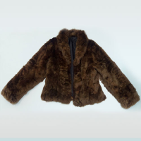 Brown alpaca fur dress coat