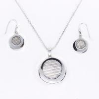 Handmade 925 Silver Earrings and Pendant - Lliu Set 