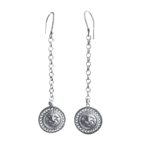 Silver Pakana  | Feline Earring  |Pendant Earring |Peruvian Silver 950 |Pre - Columbian Jewelry |