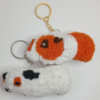 Embroidered Guinea Pig Keychain