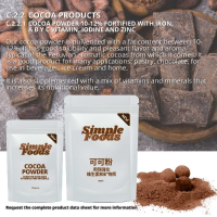 Cocoa powder fortified with Iron, Vitamins and Minerals.