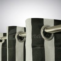 Striped jacquard eyelet curtain