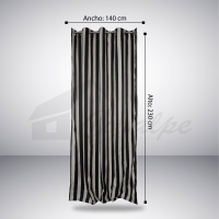 Striped jacquard eyelet curtain