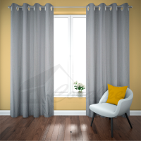 Micro silver jacquard eyelet curtain