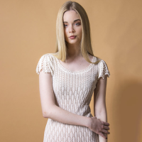 Pima Cotton Dress with Lace and Crochet Handmade 