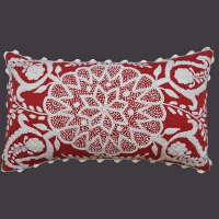 Rectangular Sheep Wool Cushion Cover Embroidered