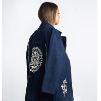 "Essence" Jacket in Handmade Embroidered Denim - Almayu