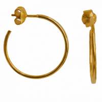 IPAU HOOPS | The Lord of Sipan Treasure – Chiclayo | Material: 24k gold coated bronze |   Size S:  Ø 2.8 cm - ↕2.8 cm | SKU: PARSEA - 09A |