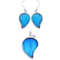 Inverted Pointed Drop Butterfly Set - Sterling Silver