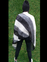 100% Alpaca shawl with stripes/ natural color combinations