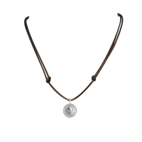 Silver Sapallu| Feline Necklace | Brown Waxed Thread Necklace| Peruvian Silver 925 |