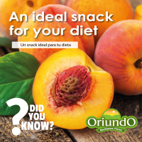 The peach provides fiber and vitamins. It is the ideal snack for your diet.