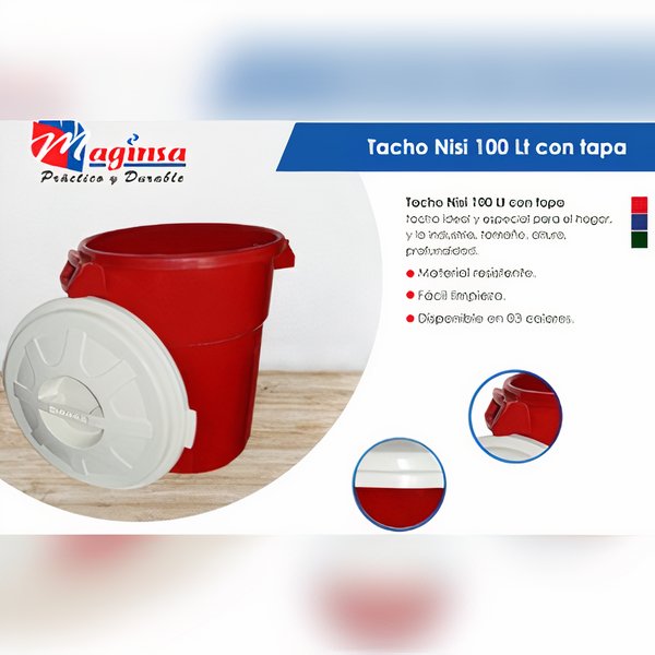 Tacho de basura 100 litros best sale