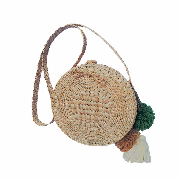 Round Straw Bag Handmade
